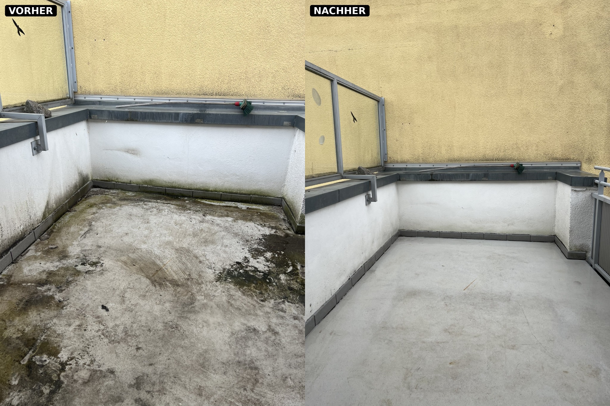Terrassenreinigung – Vorher-Nachher-Projekt